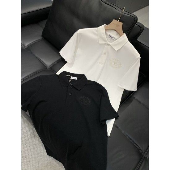 P2362025 summer latest product, available at the counter at the same time, original single product, fashionable and casual lapel short-sleeved T-shirt, imported original fabric, comfortable and breathable upper body, top-grade embroidery craft letter patt P2362025 summer latest product, available at the counter at the same time, original single product, fashionable and casual lapel short-sleeved T-shirt, imported original fabric, comfortable and breathable upper body, top-grade embroidery craft letter patt