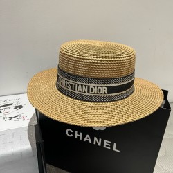 65Dior new straw hat, top hat Taiwan PP grass, head circumference 57cm