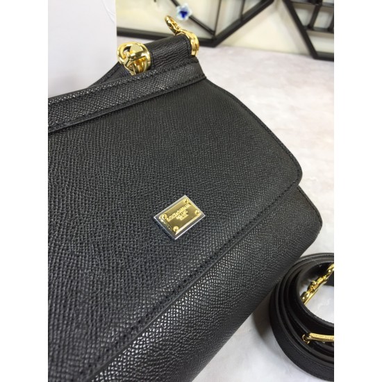 410 Small, high-end product [Dolce Gabbana] crossbody women's bag ➰Delicate handmade, classic style, solid color versatile, favorite of many celebrities, crossbody, mirror, overseas purchasing special products!Imported palm-print cowhide with original har