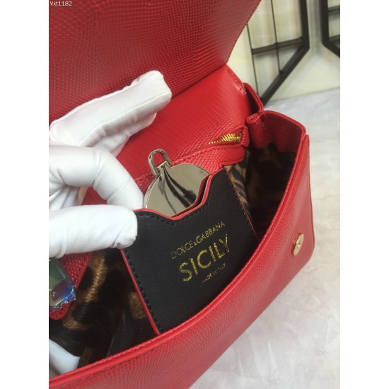 530 Medium size [Dolce Gabbana] Colorful Diamond Lizard Pattern Crossbody Bag Original Single Perfect Bag Shape Imported Top-Level Lizard Pattern Cowhide, Customized Vacuum High Electroplating Hardware All-match Bag Style Hand-Owned Crossbody is suitable 