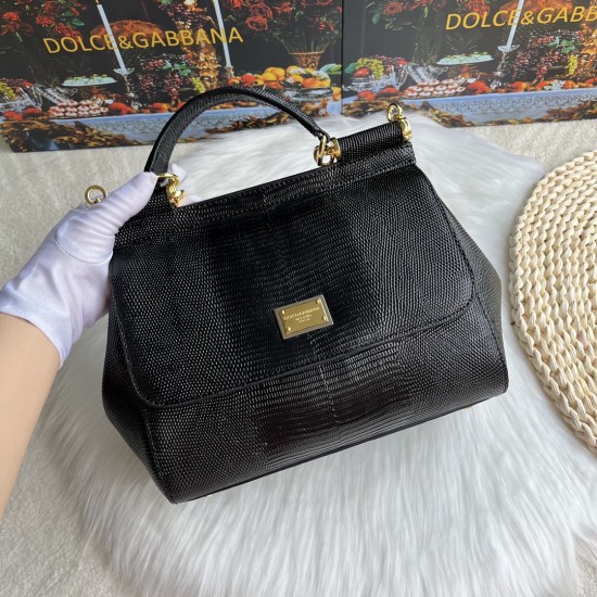 510 [Dolce Gabbana] Model number: 4662 Lizard Diamond Original Single Perfect Bag Shape Imported Top-Level Lizard Pattern Cowhide, Customized Vacuum High Electroplating Hardware, Versatile Bag Style, Hand-in Crossbody is suitable for any occasion, Gorgeou