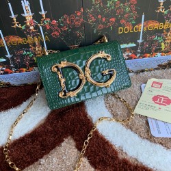 600 【Dolce Gabbana】Top original list ➰Delicate handmade series crossbody bags, imported raw materials, resin bottom plated with real gold DG logo on the front, the flip cover is hidden magnetic buckle, fixed electroplated ruthenium chain decoration, pure 