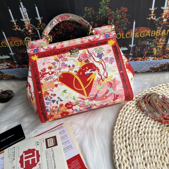 480 [Dolce Gabbana] Cowhide print, crossbody/carrying, with mirror, overseas purchasing special products, fashionable and aura, brand new bag style, any combination can be as long as there is a fashionable heart, you can keep it clearly, when and where DG