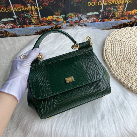 490 [Dolce Gabbana] Model number: 4660 Lizard Diamond Original Single Perfect Bag Shape Imported Top-Level Lizard Pattern Cowhide, Customized Vacuum High Electroplating Hardware, Versatile Bag Style, Hand-in Crossbody is suitable for any occasion, Gorgeou