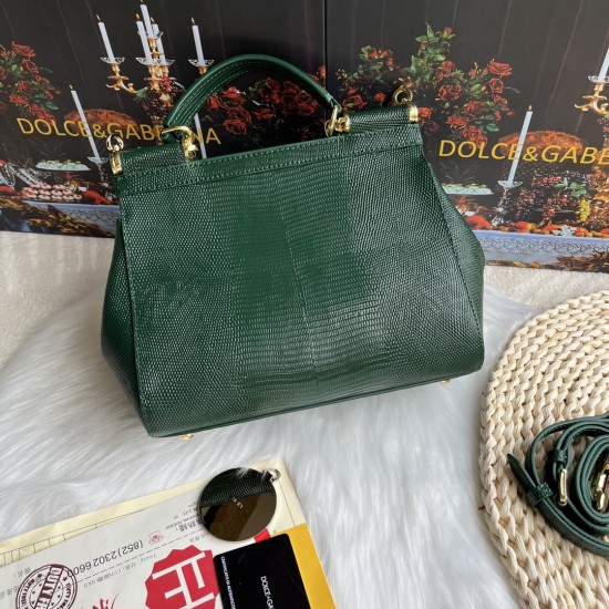 510 [Dolce Gabbana] Model number: 4662 Lizard Diamond Original Single Perfect Bag Shape Imported Top-Level Lizard Pattern Cowhide, Customized Vacuum High Electroplating Hardware, Versatile Bag Style, Hand-in Crossbody is suitable for any occasion, Gorgeou