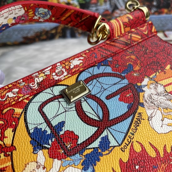 480 [Dolce Gabbana] Cowhide print, crossbody/carrying, with mirror, overseas purchasing special products, fashionable and aura, brand new bag style, any combination can be as long as there is a fashionable heart, you can keep it clearly, when and where DG