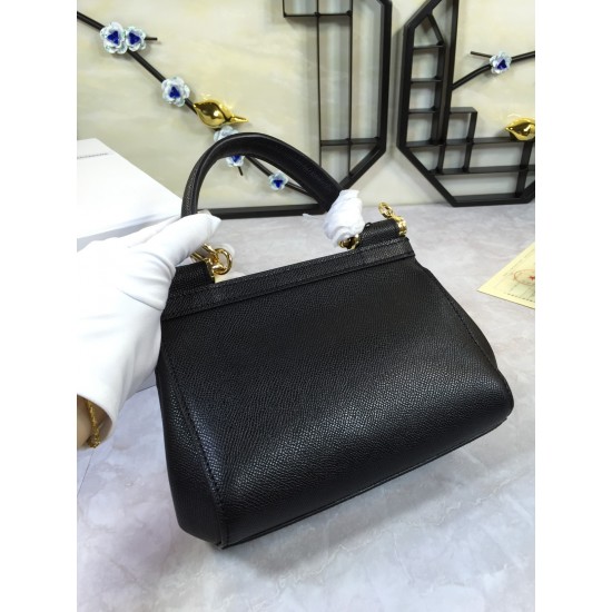 410 Small, high-end product [Dolce Gabbana] crossbody women's bag ➰Delicate handmade, classic style, solid color versatile, favorite of many celebrities, crossbody, mirror, overseas purchasing special products!Imported palm-print cowhide with original har
