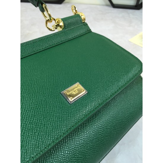 410 Small, high-end product [Dolce Gabbana] crossbody women's bag ➰Delicate handmade, classic style, solid color versatile, favorite of many celebrities, crossbody, mirror, overseas purchasing special products!Imported palm-print cowhide with original har