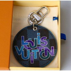 45-Dujia round brand keychain pendant series blue black grid logo round ⭕️Blue black grid bottom color logo English letter design back black base silver buckle picture color 1️⃣ color️Select