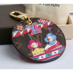 45-Dujia round brand keychain pendant series bumper car round ⭕️Coffee color sun flower doll playground bumper car pattern ➕Back red background gold buckle picture color 1️⃣ color️Select
