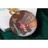 45-Dujia round brand keychain pendant series bicycle round ⭕️Coffee color sun flower doll bicycle pattern ➕back foundation gold buckle picture color 1️⃣ color️Select