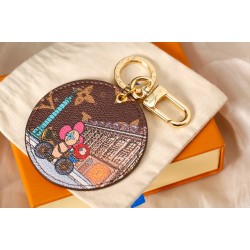45-Dujia round brand keychain pendant series bicycle round ⭕️Coffee color sun flower doll bicycle pattern ➕back foundation gold buckle picture color 1️⃣ color️Select