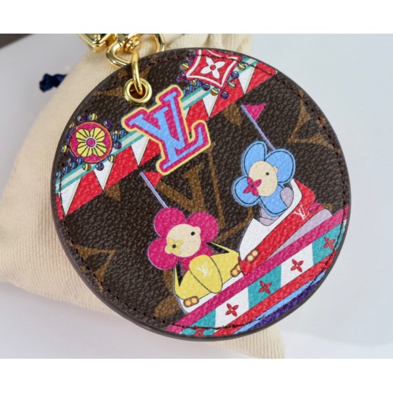 45-Dujia round brand keychain pendant series bumper car round ⭕️Coffee color sun flower doll playground bumper car pattern ➕Back red background gold buckle picture color 1️⃣ color️Select 45-Dujia round brand keychain pendant series bumper car round ⭕️Coffee color sun flower doll playground bumper car pattern ➕Back red background gold buckle picture color 1️⃣ color️Select