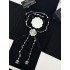 Xiaoxiang new style cross shape flowers pearl rhinestones long necklace sweater chain ✨✨ Fashion high-end feeling 105￥