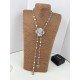 Xiaoxiang new style cross shape flowers pearl rhinestones long necklace sweater chain ✨✨ Fashion high-end feeling 105¥ Xiaoxiang new style cross shape flowers pearl rhinestones long necklace sweater chain ✨✨ Fashion high-end feeling 105¥