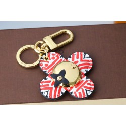 45 Donkey House Sun Flower Keychain Pendant Series Flowers Red and White Strips Flowers Golden Round Face Design ➕Back Black Background Red Letter Flower Picture Color 1️⃣ Color️
