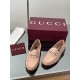 ✌️Gucci✌️Hot-up version is on the market [Women's] 2025 early autumn latest GUCCI horse buckle heel 2 wear single shoes deer leather frosted leather loafer casual driving shoes 360 fabric: imported suede mercerated beef reverse velvet delicate retro feel,