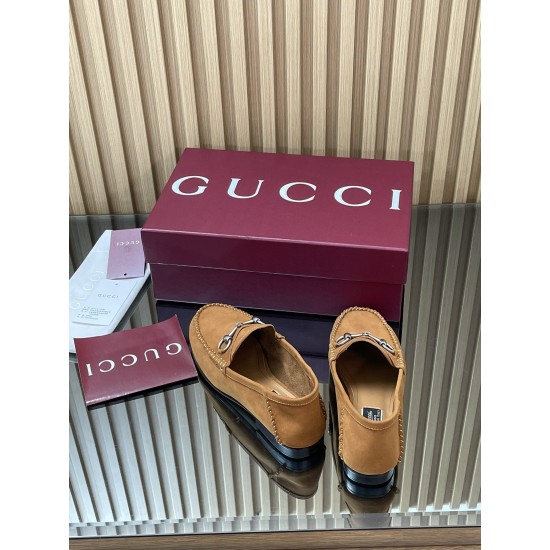 ✌️Gucci✌️Hot-up version is on the market [Women's] 2025 early autumn latest GUCCI horse buckle heel 2 wear single shoes deer leather frosted leather loafer casual driving shoes 360 fabric: imported suede mercerated beef reverse velvet delicate retro feel,