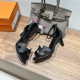 Palmprint. Heel height 7cm Hermes top version. High-heeled sandals 350Herm early spring counter new high-heeled sandal series ✔️Upper: Epson leather suede palm print ✔️Inner: Imported mixed-bred sheepskin ✔️Heel height: 7cm 9cm 10.5cm ✔️outsole: Original 