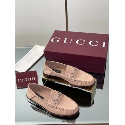 ✌️Gucci✌️Hot-up version is on the market [Women's] 2025 early autumn latest GUCCI horse buckle heel 2 wear single shoes deer leather frosted leather loafer casual driving shoes 360 fabric: imported suede mercerated beef reverse velvet delicate retro feel,