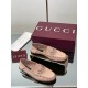✌️Gucci✌️Hot-up version is on the market [Women's] 2025 early autumn latest GUCCI horse buckle heel 2 wear single shoes deer leather frosted leather loafer casual driving shoes 360 fabric: imported suede mercerated beef reverse velvet delicate retro feel,