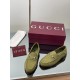 ✌️Gucci✌️Hot-up version is on the market [Women's] 2025 early autumn latest GUCCI horse buckle heel 2 wear single shoes deer leather frosted leather loafer casual driving shoes 360 fabric: imported suede mercerated beef reverse velvet delicate retro feel,