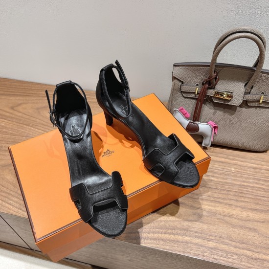 Palmprint. Heel height 7cm Hermes top version. High-heeled sandals 350Herm early spring counter new high-heeled sandal series ✔️Upper: Epson leather suede palm print ✔️Inner: Imported mixed-bred sheepskin ✔️Heel height: 7cm 9cm 10.5cm ✔️outsole: Original 