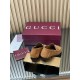 ✌️Gucci✌️Hot-up version is on the market [Women's] 2025 early autumn latest GUCCI horse buckle heel 2 wear single shoes deer leather frosted leather loafer casual driving shoes 360 fabric: imported suede mercerated beef reverse velvet delicate retro feel,
