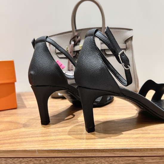 Palmprint. Heel height 7cm Hermes top version. High-heeled sandals 350Herm early spring counter new high-heeled sandal series ✔️Upper: Epson leather suede palm print ✔️Inner: Imported mixed-bred sheepskin ✔️Heel height: 7cm 9cm 10.5cm ✔️outsole: Original 