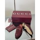 ✌️Gucci✌️Hot-up version is launched in 2025 early autumn new GUCCi high-end boutique semi-slippers 325 Gucci [Paint Leather G G Crystal] mesh diamond luxury crystal Loaf Baotou slippers top purchasing quality!The original version is replicated 1:1, and ev