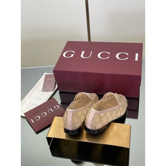 ✌️Gucci✌️Hot-up Gucci✌️New 2025 Early Autumn GUCCi high-end boutique single shoes 340 Gucci [Paint Leather G G Crystal] mesh diamond luxury crystal loafers top purchasing quality!The original version is replicated 1:1, and every detail has been carefully 