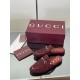 ✌️Gucci✌️Hot-up version is launched in 2025 early autumn new GUCCi high-end boutique semi-slippers 325 Gucci [Paint Leather G G Crystal] mesh diamond luxury crystal Loaf Baotou slippers top purchasing quality!The original version is replicated 1:1, and ev