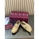 ✌️Gucci✌️Hot-up version is on the market [Women's] 2025 early autumn latest GUCCI horse buckle heel 2 wear single shoes deer leather frosted leather loafer casual driving shoes 360 fabric: imported suede mercerated beef reverse velvet delicate retro feel,