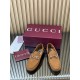 ✌️Gucci✌️Hot-up version is on the market [Women's] 2025 early autumn latest GUCCI horse buckle heel 2 wear single shoes deer leather frosted leather loafer casual driving shoes 360 fabric: imported suede mercerated beef reverse velvet delicate retro feel,