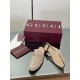 ✌️Gucci✌️Hot-up version is launched in 2025 early autumn new GUCCi high-end boutique semi-slippers 325 Gucci [Paint Leather G G Crystal] mesh diamond luxury crystal Loaf Baotou slippers top purchasing quality!The original version is replicated 1:1, and ev