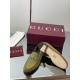 ✌️Gucci✌️Hot-up version is on the market [Women's] 2025 early autumn latest GUCCI horse buckle heel 2 wear single shoes deer leather frosted leather loafer casual driving shoes 360 fabric: imported suede mercerated beef reverse velvet delicate retro feel,