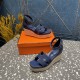 Herms/Hermès [Celebration] [Celebration] Heeled rope sandal series ① Fabric: cowhide/special fabric ⑥ Inner footbed: sheepskin ③ Outsole: genuine leather outsole ④ Heel height: front sole 4.5cm thick / heel height 8cm ⑤Size: 35-39 (customized by 40/41/42)