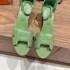 Palmprint. Heel height 7cm Hermes top version. High-heeled sandals 350Herm early spring counter new high-heeled sandal series ✔️Upper: Epson leather suede palm print ✔️Inner: Imported mixed-bred sheepskin ✔️Heel height: 7cm 9cm 10.5cm ✔️outsole: Original 