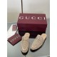 ✌️Gucci✌️Hot-up version is launched in 2025 early autumn new GUCCi high-end boutique semi-slippers 325 Gucci [Paint Leather G G Crystal] mesh diamond luxury crystal Loaf Baotou slippers top purchasing quality!The original version is replicated 1:1, and ev