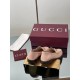 ✌️Gucci✌️Hot-up version is on the market [Women's] 2025 early autumn latest GUCCI horse buckle heel 2 wear single shoes deer leather frosted leather loafer casual driving shoes 360 fabric: imported suede mercerated beef reverse velvet delicate retro feel,