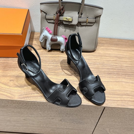 Palmprint. Heel height 7cm Hermes top version. High-heeled sandals 350Herm early spring counter new high-heeled sandal series ✔️Upper: Epson leather suede palm print ✔️Inner: Imported mixed-bred sheepskin ✔️Heel height: 7cm 9cm 10.5cm ✔️outsole: Original 