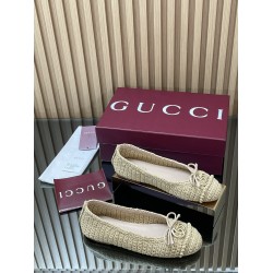 ✌️Gucci✌️Hot-end products are on the market...GuCC high-end quality 2025 overseas early autumn series new flat heel double G crochet wool mesh ballet shoes 355 bow small double G buckle new small round toe shoes classic exquisite elegant playful fashionab
