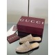 ✌️Gucci✌️Hot-up version is launched in 2025 early autumn new GUCCi high-end boutique semi-slippers 325 Gucci [Paint Leather G G Crystal] mesh diamond luxury crystal Loaf Baotou slippers top purchasing quality!The original version is replicated 1:1, and ev