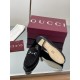 ✌️Gucci✌️Hot-up version is on the market [Women's] 2025 early autumn latest GUCCI horse buckle heel 2 wear single shoes deer leather frosted leather loafer casual driving shoes 360 fabric: imported suede mercerated beef reverse velvet delicate retro feel,