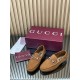 ✌️Gucci✌️Hot-up version is on the market [Women's] 2025 early autumn latest GUCCI horse buckle heel 2 wear single shoes deer leather frosted leather loafer casual driving shoes 360 fabric: imported suede mercerated beef reverse velvet delicate retro feel,