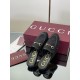 ✌️Gucci✌️Hot-up version is launched in 2025 early autumn new GUCCi high-end boutique semi-slippers 325 Gucci [Paint Leather G G Crystal] mesh diamond luxury crystal Loaf Baotou slippers top purchasing quality!The original version is replicated 1:1, and ev