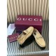 ✌️Gucci✌️Hot-up version is on the market [Women's] 2025 early autumn latest GUCCI horse buckle heel 2 wear single shoes deer leather frosted leather loafer casual driving shoes 360 fabric: imported suede mercerated beef reverse velvet delicate retro feel,
