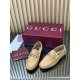 ✌️Gucci✌️Hot-up version is on the market [Women's] 2025 early autumn latest GUCCI horse buckle heel 2 wear single shoes deer leather frosted leather loafer casual driving shoes 360 fabric: imported suede mercerated beef reverse velvet delicate retro feel,