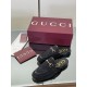 ✌️Gucci✌️Hot-up version is launched in 2025 early autumn new GUCCi high-end boutique semi-slippers 325 Gucci [Paint Leather G G Crystal] mesh diamond luxury crystal Loaf Baotou slippers top purchasing quality!The original version is replicated 1:1, and ev