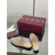 ✌️Gucci✌️Hot-up version is launched in 2025 early autumn new GUCCi high-end boutique semi-slippers 325 Gucci [Paint Leather G G Crystal] mesh diamond luxury crystal Loaf Baotou slippers top purchasing quality!The original version is replicated 1:1, and ev